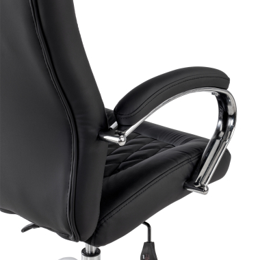 sillon de oficina negro pioneer piel sintetica brazos tapizados 6