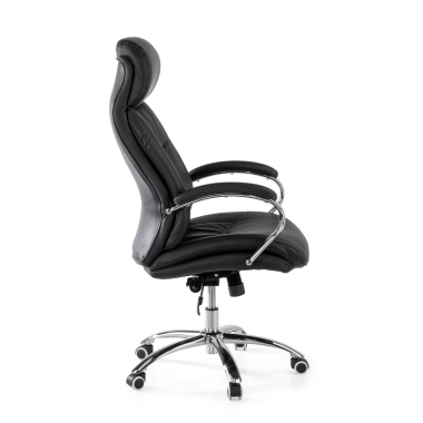 sillon de oficina negro everest piel sintetica brazos tapizados 4
