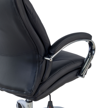 sillon de oficina negro everest piel sintetica brazos tapizados 6