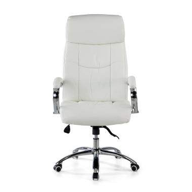 sillon de oficina blanco everest piel sintetica brazos tapizados 3