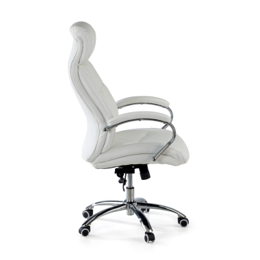 sillon de oficina blanco everest piel sintetica brazos tapizados 4