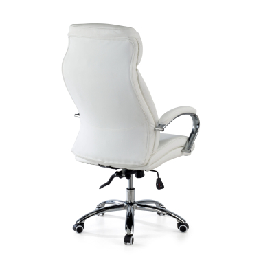 sillon de oficina blanco everest piel sintetica brazos tapizados 9