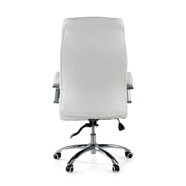 sillon de oficina blanco everest piel sintetica brazos tapizados 7