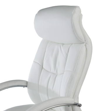 sillon de oficina blanco everest piel sintetica brazos tapizados 5