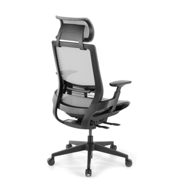 silla de oficina gris apollo malla brazos regulables 3d soporte lumbar reposacabezas 8
