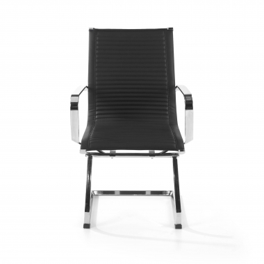 silla confidente negro estructura cromada ecopiel piel sintetica brazos fijos 3
