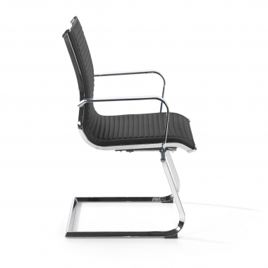 silla confidente negro estructura cromada ecopiel piel sintetica brazos fijos 4
