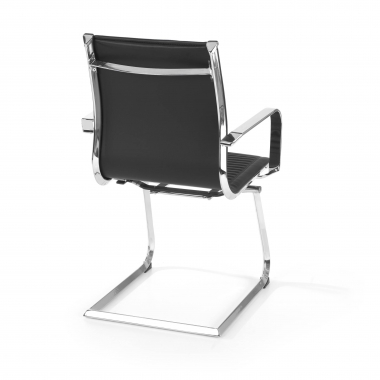 silla confidente negro estructura cromada ecopiel piel sintetica brazos fijos 6