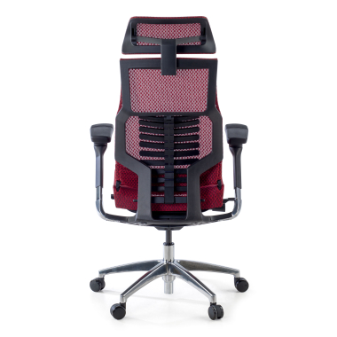 silla ergonomica rojo estructura negra malla brazos regulables 5d soporte lumbar reposacabezas 6