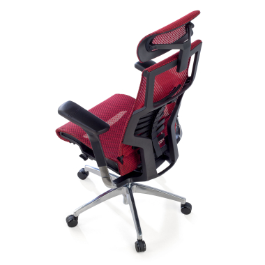silla ergonomica rojo estructura negra malla brazos regulables 5d soporte lumbar reposacabezas 9