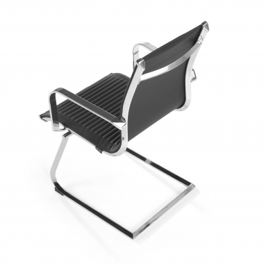 silla confidente negro estructura cromada ecopiel piel sintetica brazos fijos 8