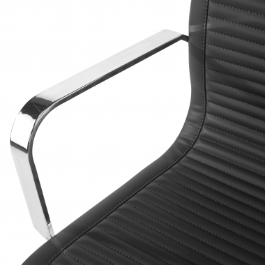 silla confidente negro estructura cromada ecopiel piel sintetica brazos fijos 5