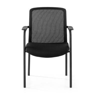 silla de visita negro siena malla brazos fijos 3