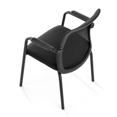 silla de visita negro siena malla brazos fijos 7