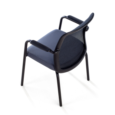 silla de visita gris siena malla brazos fijos 7