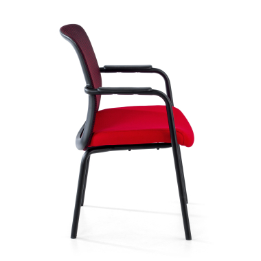 silla de visita rojo siena malla brazos fijos 4