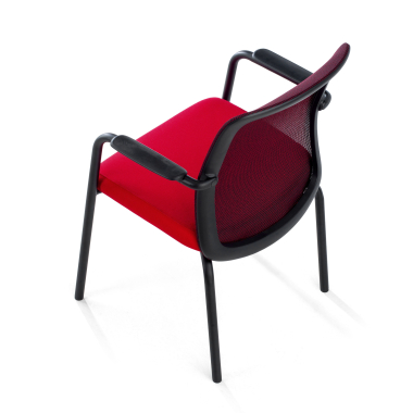 silla de visita rojo siena malla brazos fijos 7