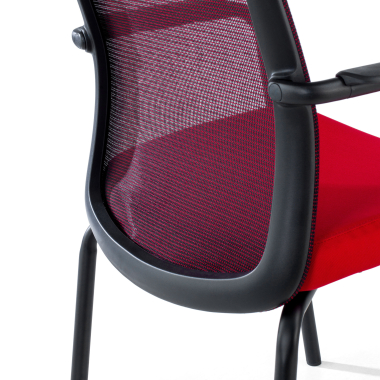 silla de visita rojo siena malla brazos fijos 10