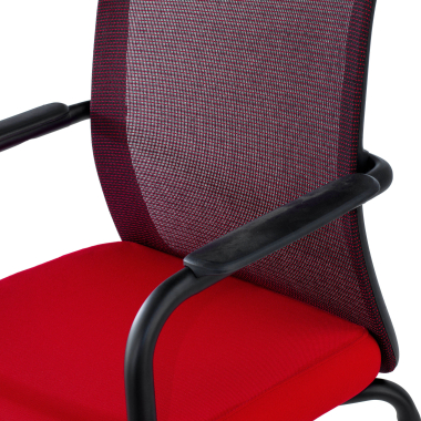 silla de visita rojo siena malla brazos fijos 9