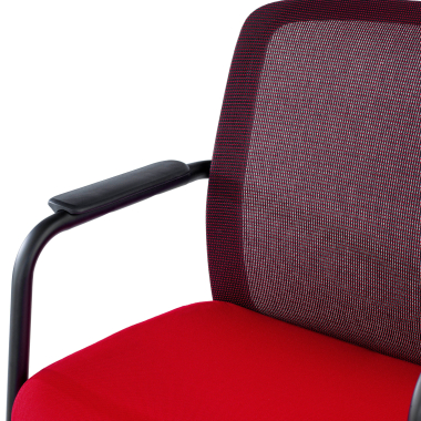 silla de visita rojo siena malla brazos fijos 8