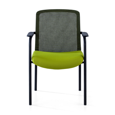 silla de visita verde siena malla brazos fijos 3