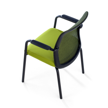silla de visita verde siena malla brazos fijos 7