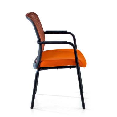 silla de visita naranja siena malla brazos fijos 4