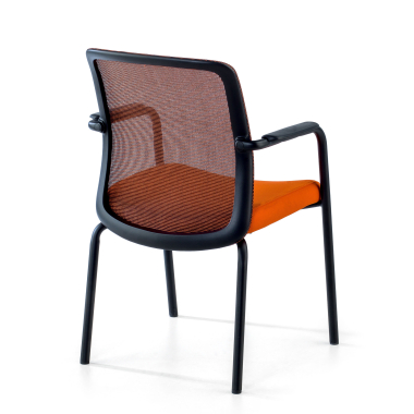 silla de visita naranja siena malla brazos fijos 5