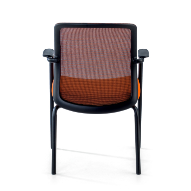 silla de visita naranja siena malla brazos fijos 6