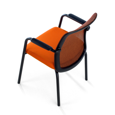 silla de visita naranja siena malla brazos fijos 7