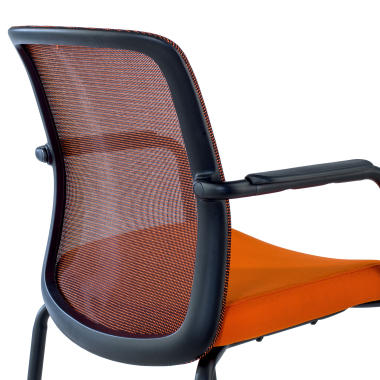 silla de visita naranja siena malla brazos fijos 10