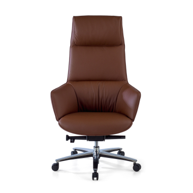 sillon de direccion marron mozart piel natural brazos tapizados 6