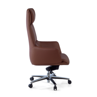 sillon de direccion marron mozart piel natural brazos tapizados 3