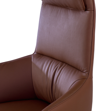 sillon de direccion marron mozart piel natural brazos tapizados 5
