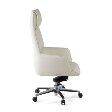 sillon de direccion blanco mozart piel natural brazos tapizados 3