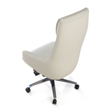 sillon de direccion blanco mozart piel natural brazos tapizados 6