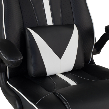 silla gaming blanco piel sintetica brazos abatibles 5