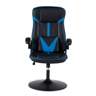 silla gaming azul piel sintetica brazos abatibles 3