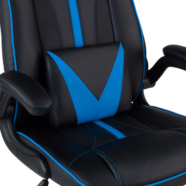 silla gaming azul piel sintetica brazos abatibles 5