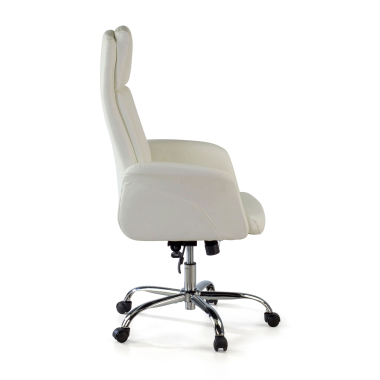 sillon de oficina blanco king piel sintetica brazos tapizados 4