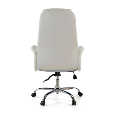 sillon de oficina blanco king piel sintetica brazos tapizados 7