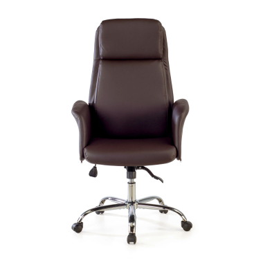 sillon de oficina marron king piel sintetica brazos tapizados 3