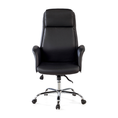 sillon de oficina negro king piel sintetica brazos tapizados 3