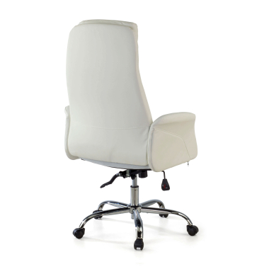 sillon de oficina blanco king piel sintetica brazos tapizados 9