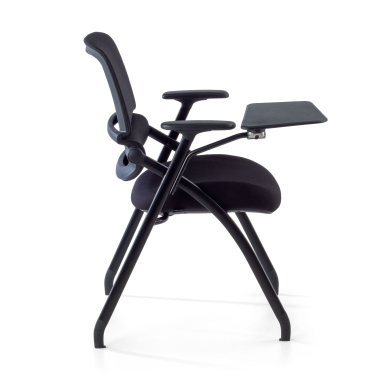 silla con pala negro con pala de escritura malla brazos moviles 8