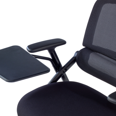 silla con pala negro con pala de escritura malla brazos moviles 11
