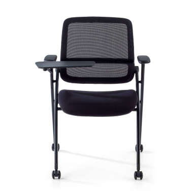 silla con pala negro con pala de escritura ruedas malla brazos moviles 6