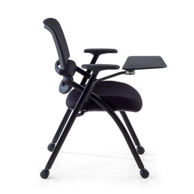 silla con pala negro con pala de escritura ruedas malla brazos moviles 7