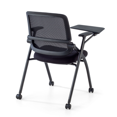 silla con pala negro con pala de escritura ruedas malla brazos moviles 11