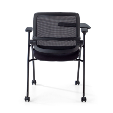 silla con pala negro con pala de escritura ruedas malla brazos moviles 12